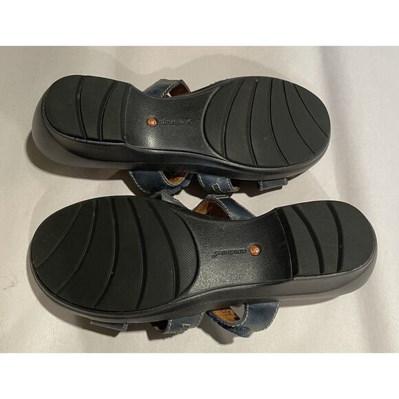 Clarks Unstructured Sandal Blue Leather Strap Comfort Shoes Cushioned Size 9 - Picture 7 of 7